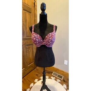 Cacique Floral Bra - Purple and Pink